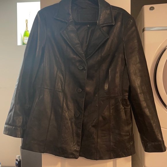 Avanti black leather blazer style jacket xl - Picture 1 of 6